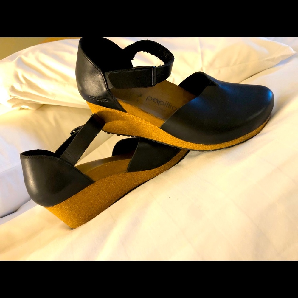 Birkenstock Papillio size 40 Black Wedge Mary Jane